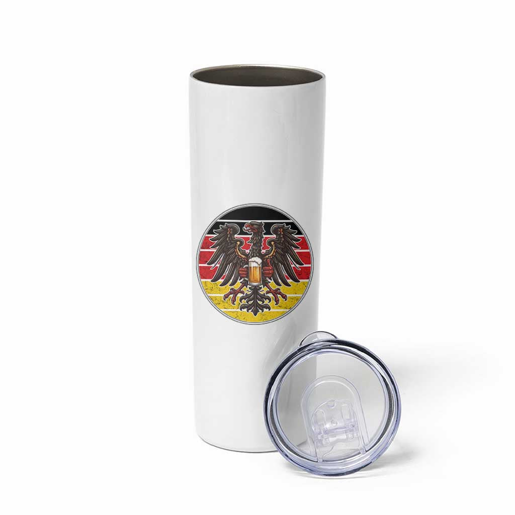German Eagle Beer Lover Skinny Tumbler Vintage Bavarian Oktoberfest Beer