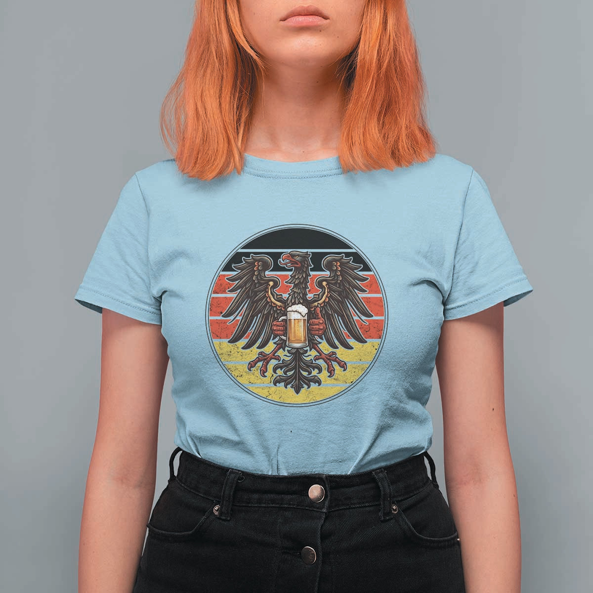 German Eagle Beer Lover T Shirt For Women Vintage Bavarian Oktoberfest Beer