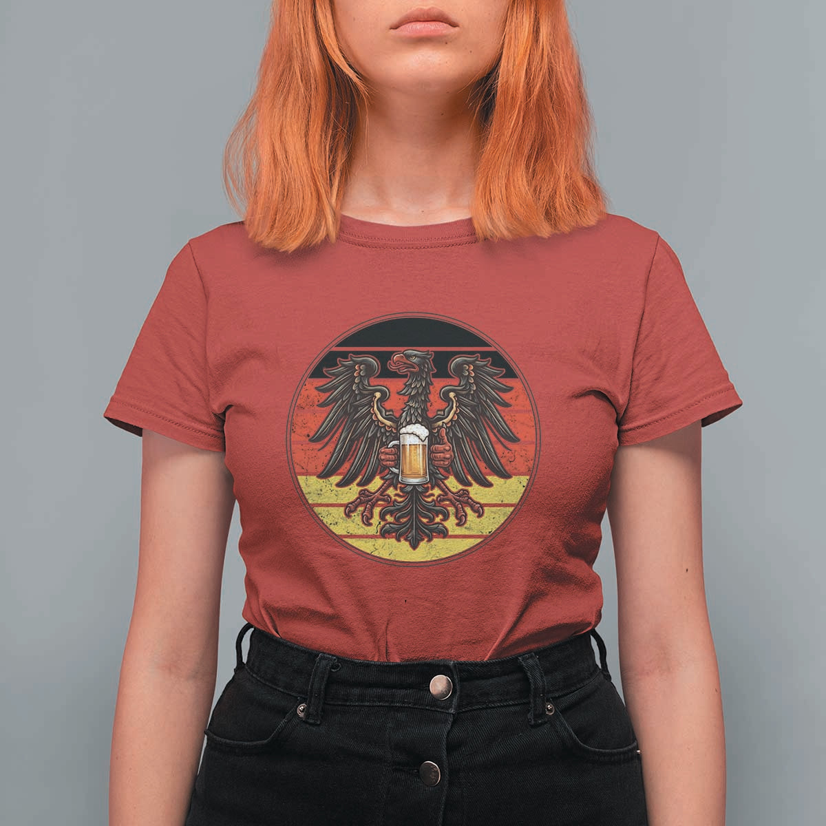 German Eagle Beer Lover T Shirt For Women Vintage Bavarian Oktoberfest Beer
