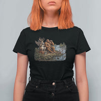 Funny Wolpertinger Bigfoot Fishing T Shirt For Women Beer Drinking Cryptid Fisherman Gift