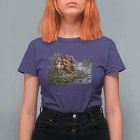 Funny Wolpertinger Bigfoot Fishing T Shirt For Women Beer Drinking Cryptid Fisherman Gift