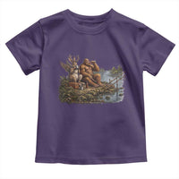 Funny Wolpertinger Bigfoot Fishing Toddler T Shirt Beer Drinking Cryptid Fisherman Gift
