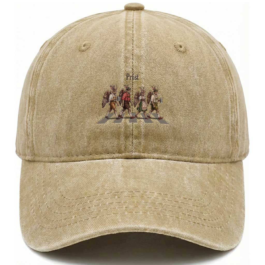 Funny Oktoberfest Wolpertinger Washed Cotton Baseball Cap German Bavarian Beer Festival Heritage