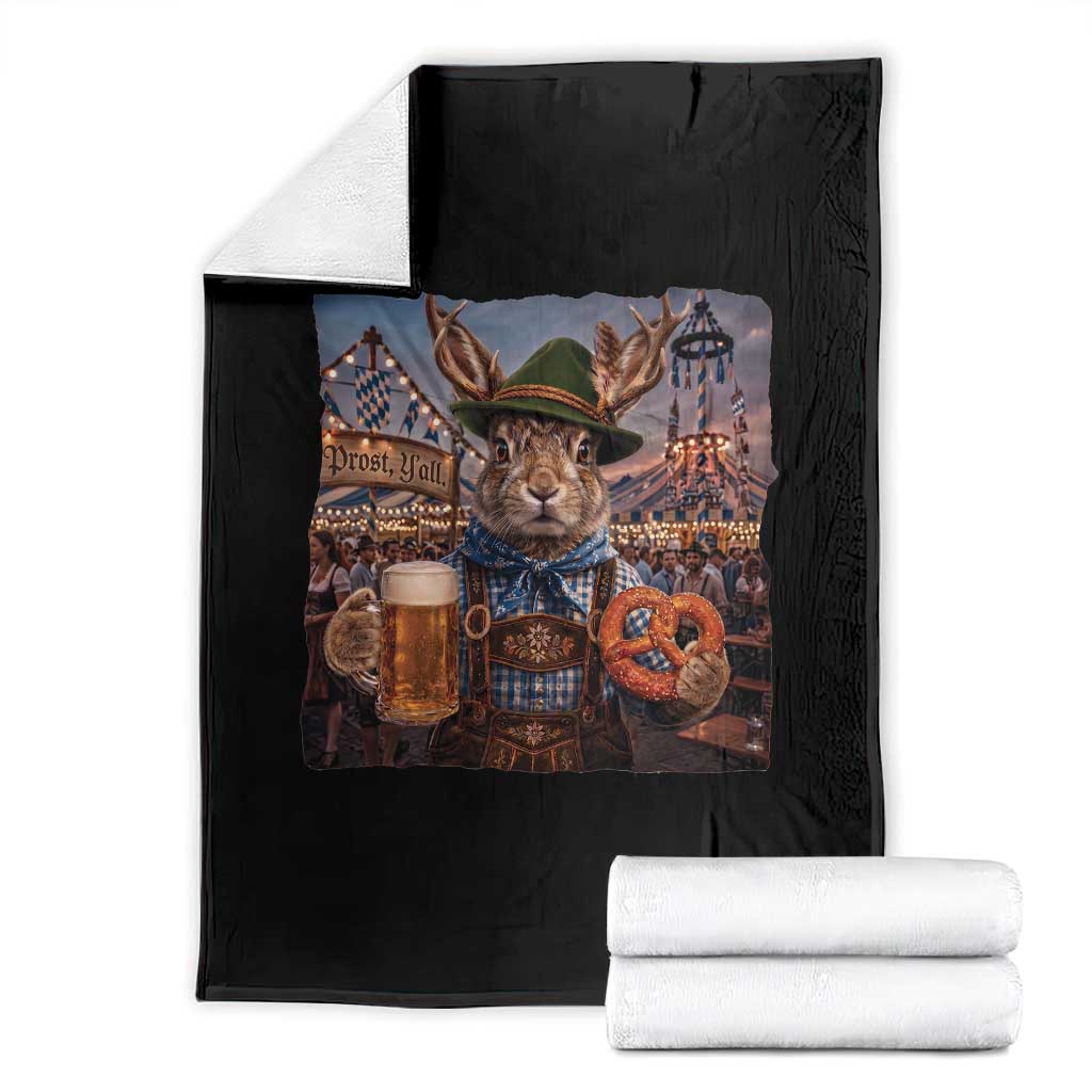 Prost Yall Wolpertinger Oktoberfest Bavarian Folklore Throw Blanket
