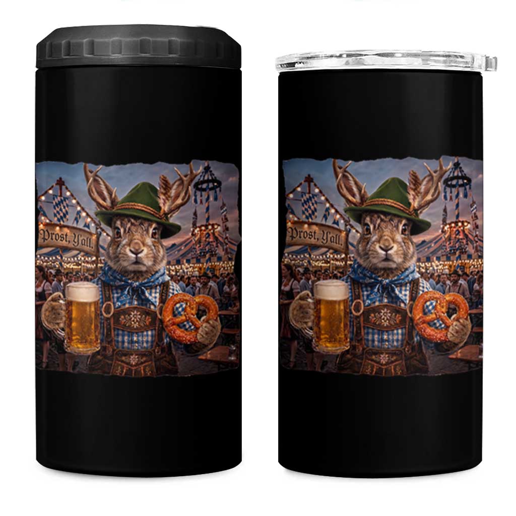Prost Yall Wolpertinger Oktoberfest Bavarian Folklore 4 in 1 Can Cooler Tumbler