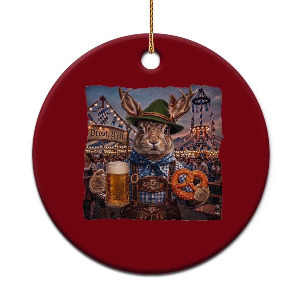 Prost Yall Wolpertinger Oktoberfest Bavarian Folklore Ceramic Ornament