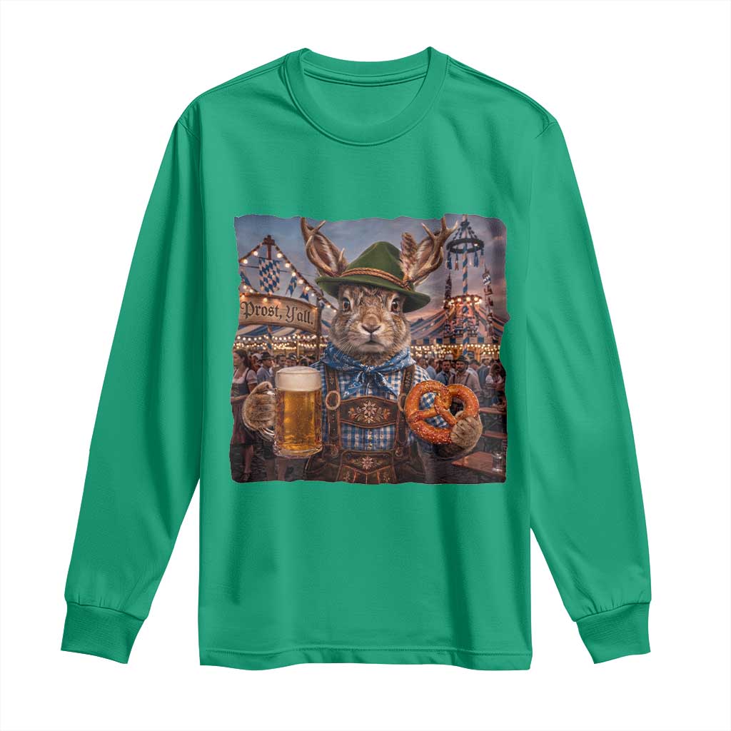 Prost Yall Wolpertinger Oktoberfest Bavarian Folklore Long Sleeve Shirt
