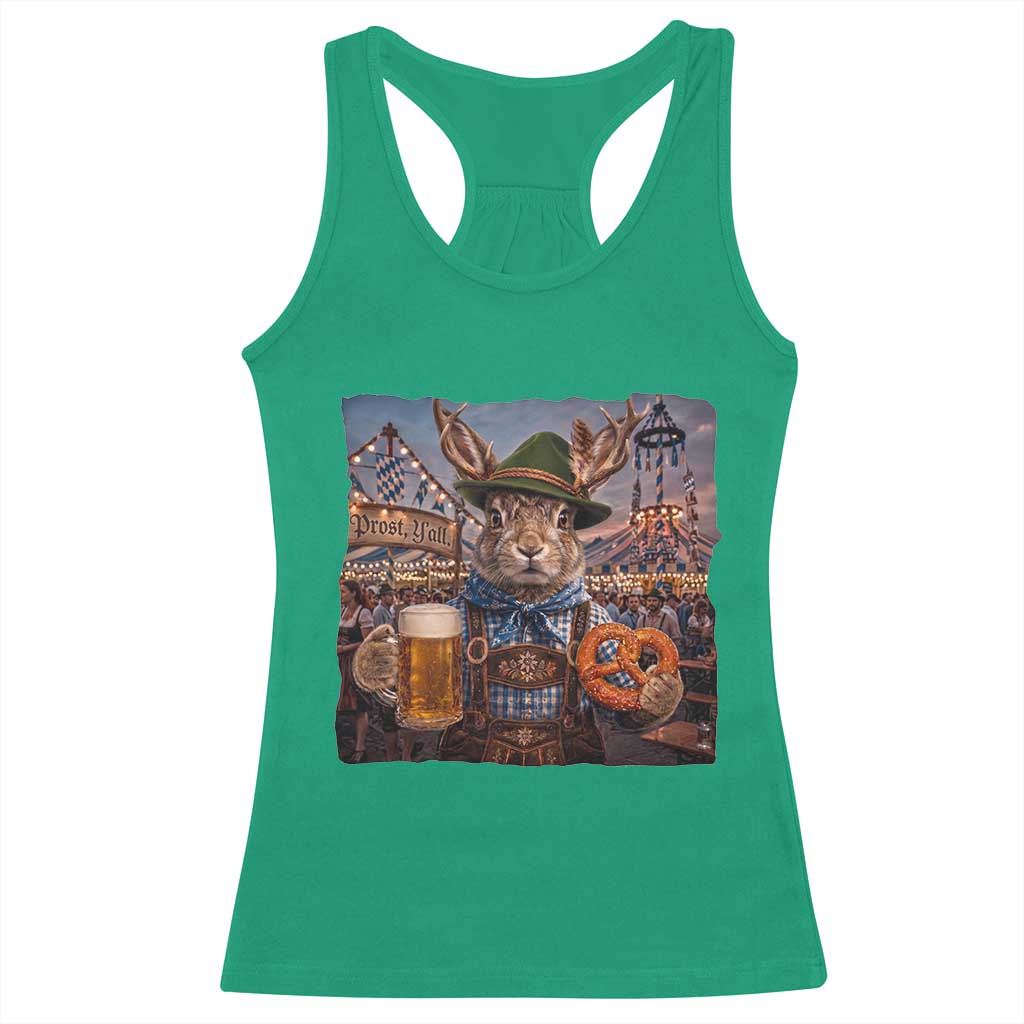 Prost Yall Wolpertinger Oktoberfest Bavarian Folklore Racerback Tank Top