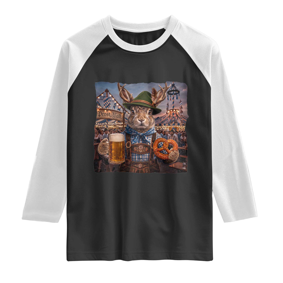 Prost Yall Wolpertinger Oktoberfest Bavarian Folklore Raglan Shirt