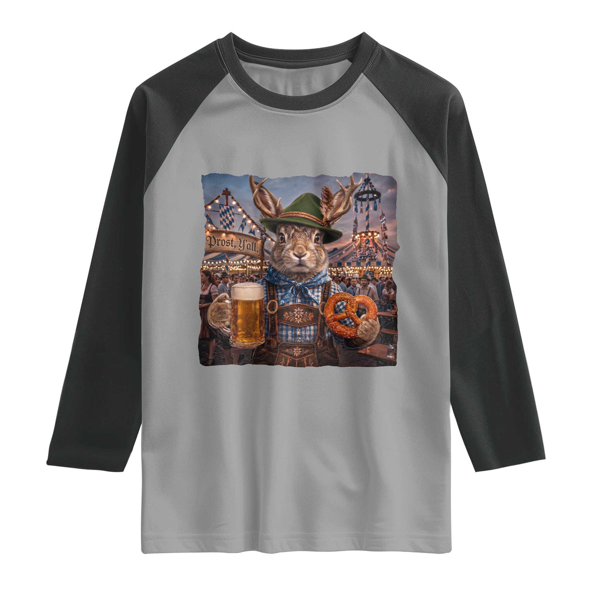 Prost Yall Wolpertinger Oktoberfest Bavarian Folklore Raglan Shirt