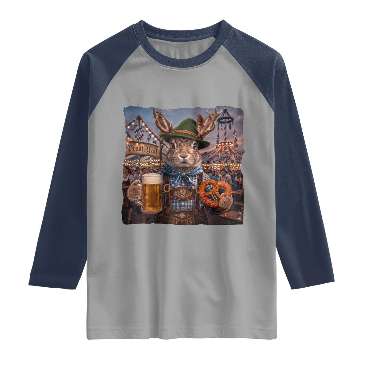 Prost Yall Wolpertinger Oktoberfest Bavarian Folklore Raglan Shirt