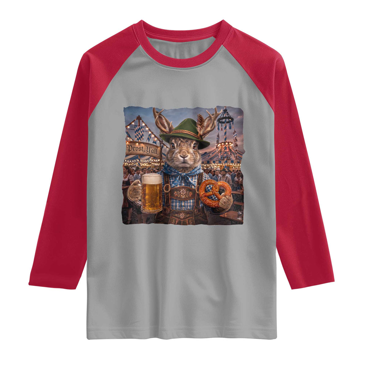 Prost Yall Wolpertinger Oktoberfest Bavarian Folklore Raglan Shirt