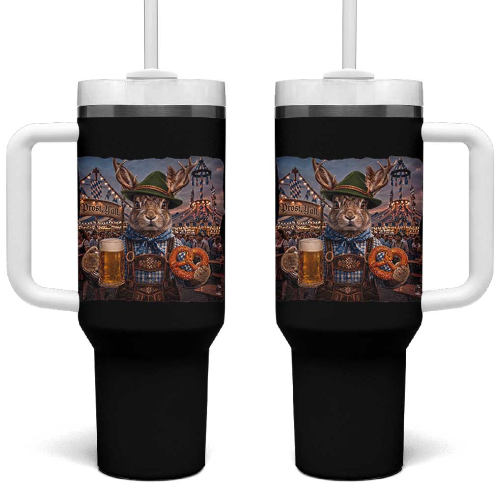 Prost Yall Wolpertinger Oktoberfest Bavarian Folklore Tumbler With Handle