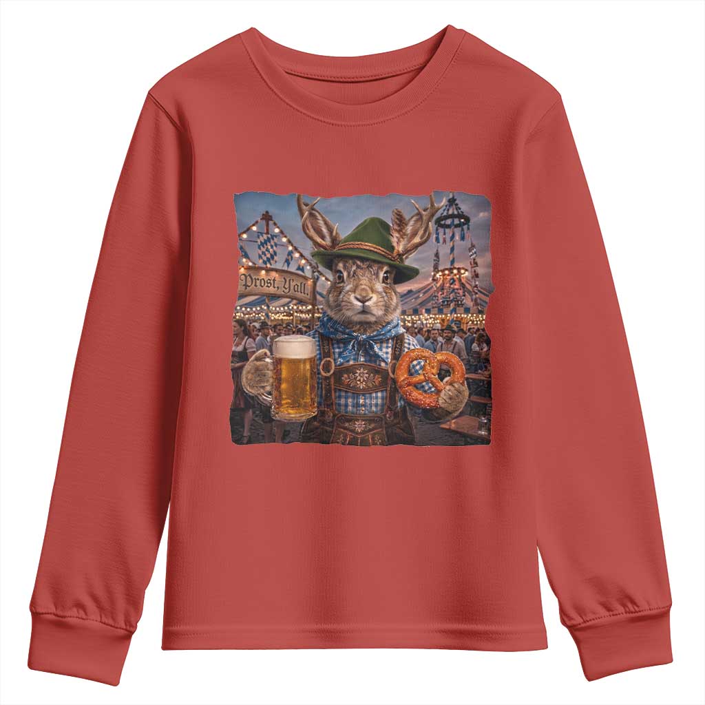 Prost Yall Wolpertinger Oktoberfest Bavarian Folklore Youth Sweatshirt