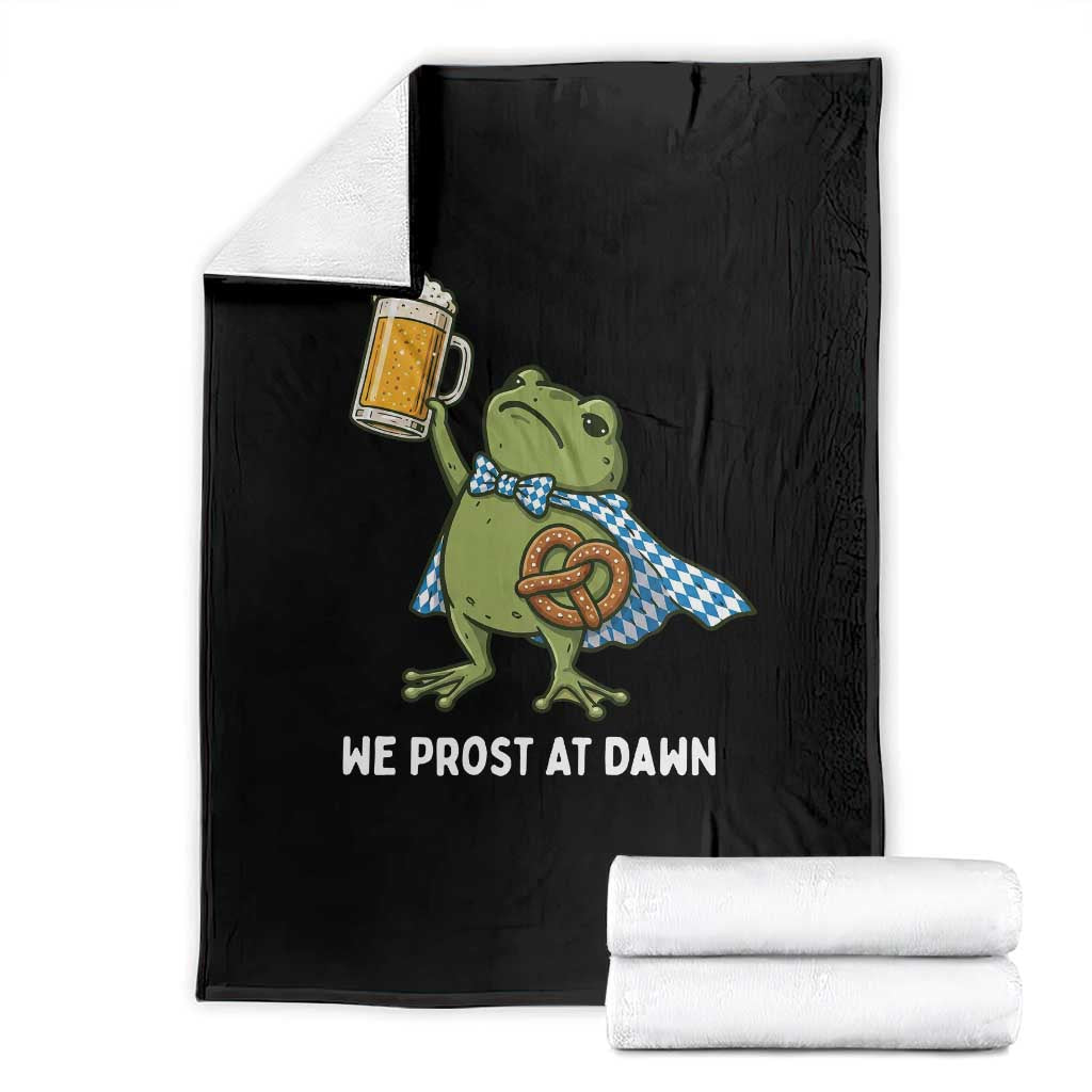 Funny Frog Oktoberfest Bavarian Beer Lover Throw Blanket We Prost At Dawn