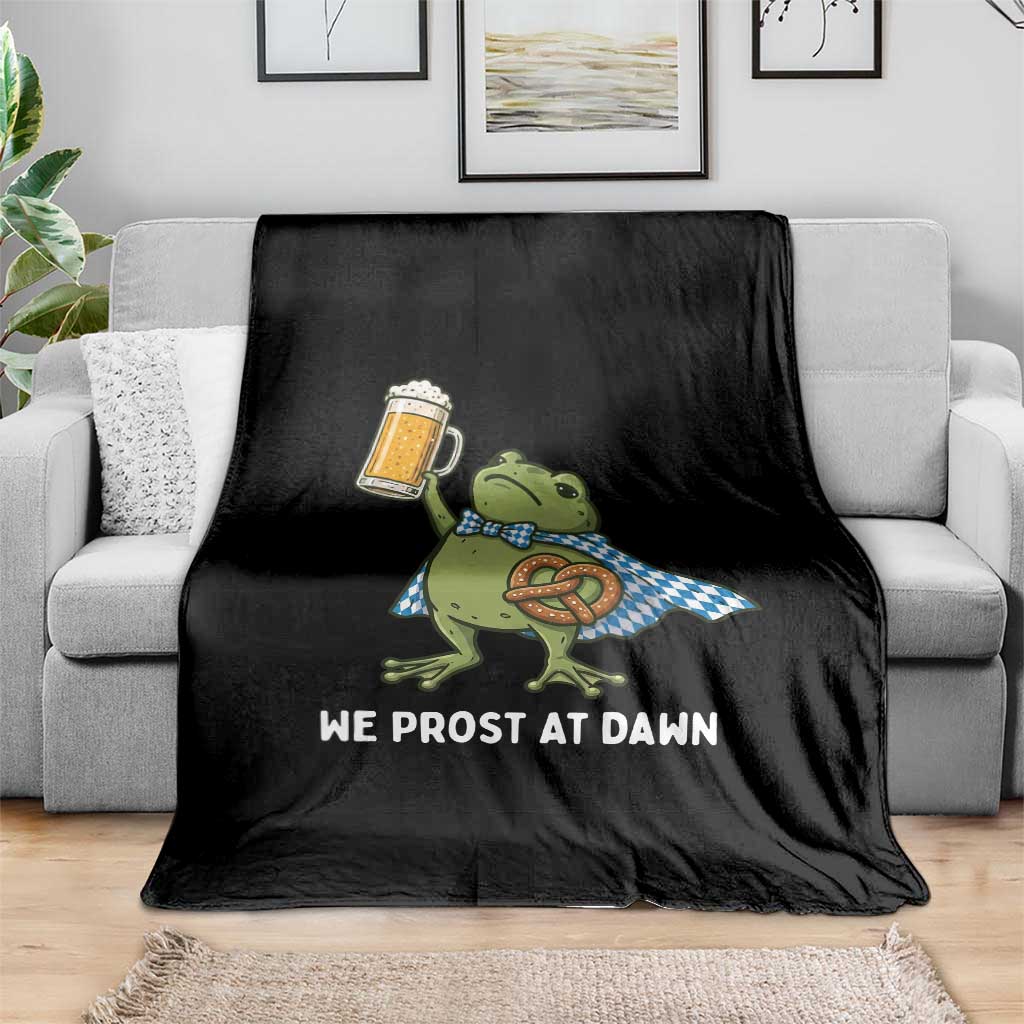 Funny Frog Oktoberfest Bavarian Beer Lover Throw Blanket We Prost At Dawn