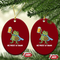 Funny Frog Oktoberfest Bavarian Beer Lover Ceramic Ornament We Prost At Dawn