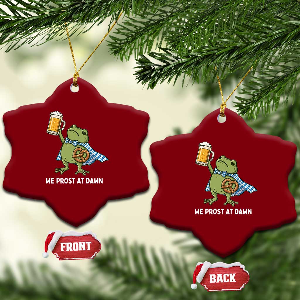 Funny Frog Oktoberfest Bavarian Beer Lover Ceramic Ornament We Prost At Dawn