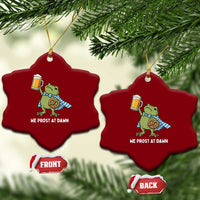 Funny Frog Oktoberfest Bavarian Beer Lover Ceramic Ornament We Prost At Dawn