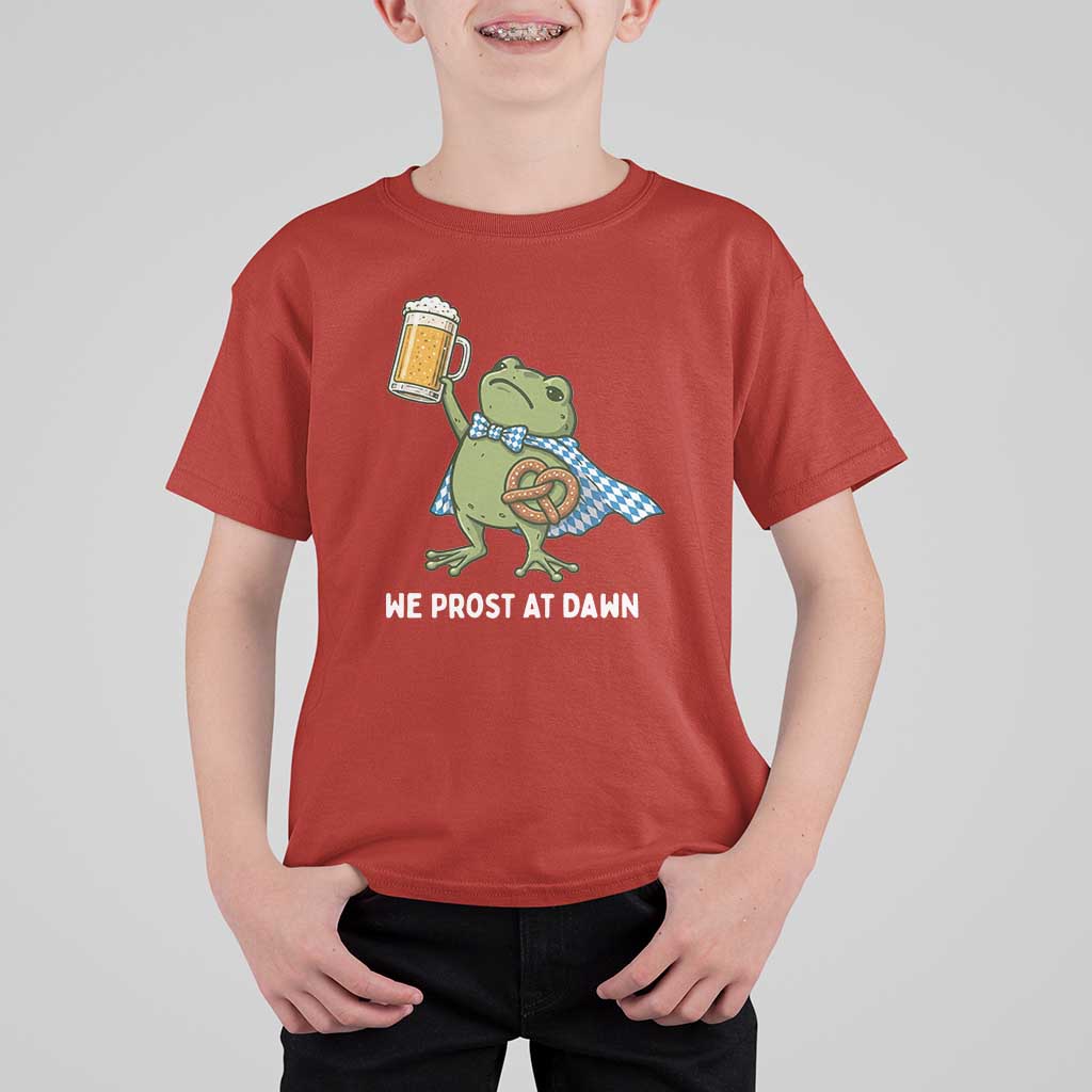 Funny Frog Oktoberfest Bavarian Beer Lover T Shirt For Kid We Prost At Dawn