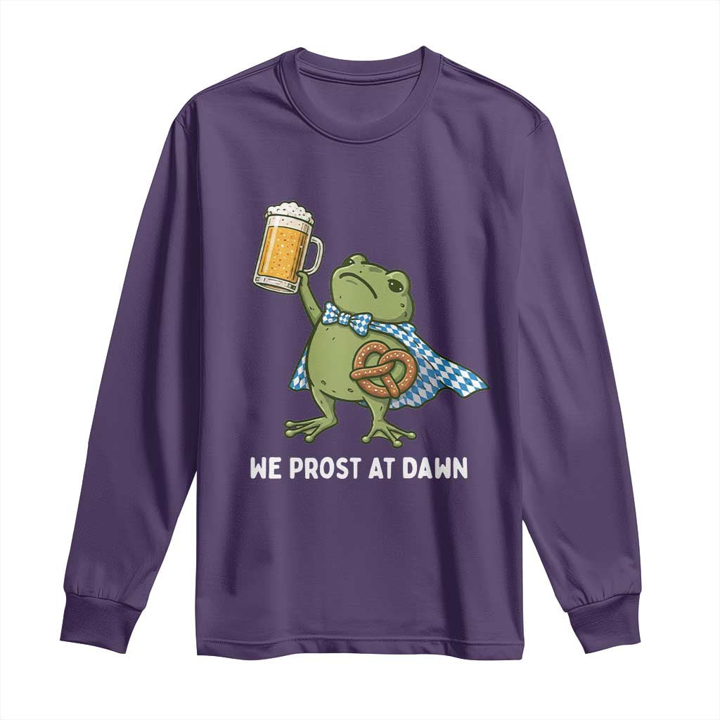 Funny Frog Oktoberfest Bavarian Beer Lover Long Sleeve Shirt We Prost At Dawn