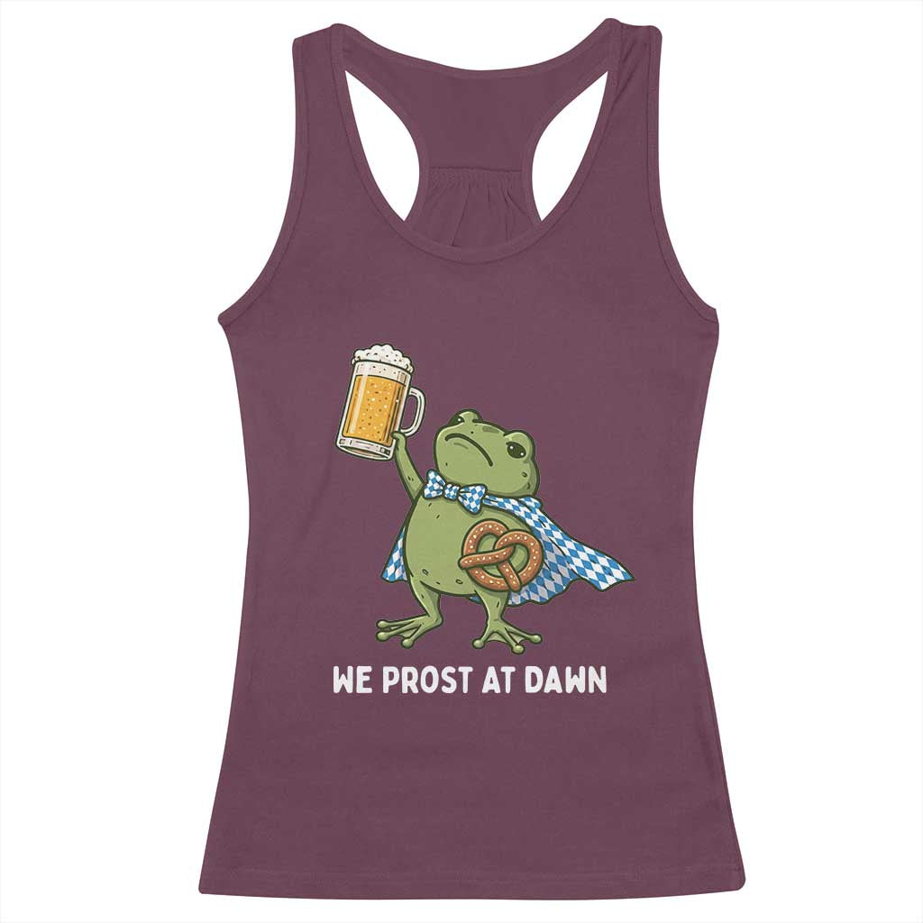 Funny Frog Oktoberfest Bavarian Beer Lover Racerback Tank Top We Prost At Dawn