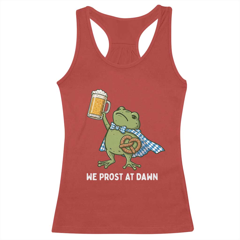 Funny Frog Oktoberfest Bavarian Beer Lover Racerback Tank Top We Prost At Dawn
