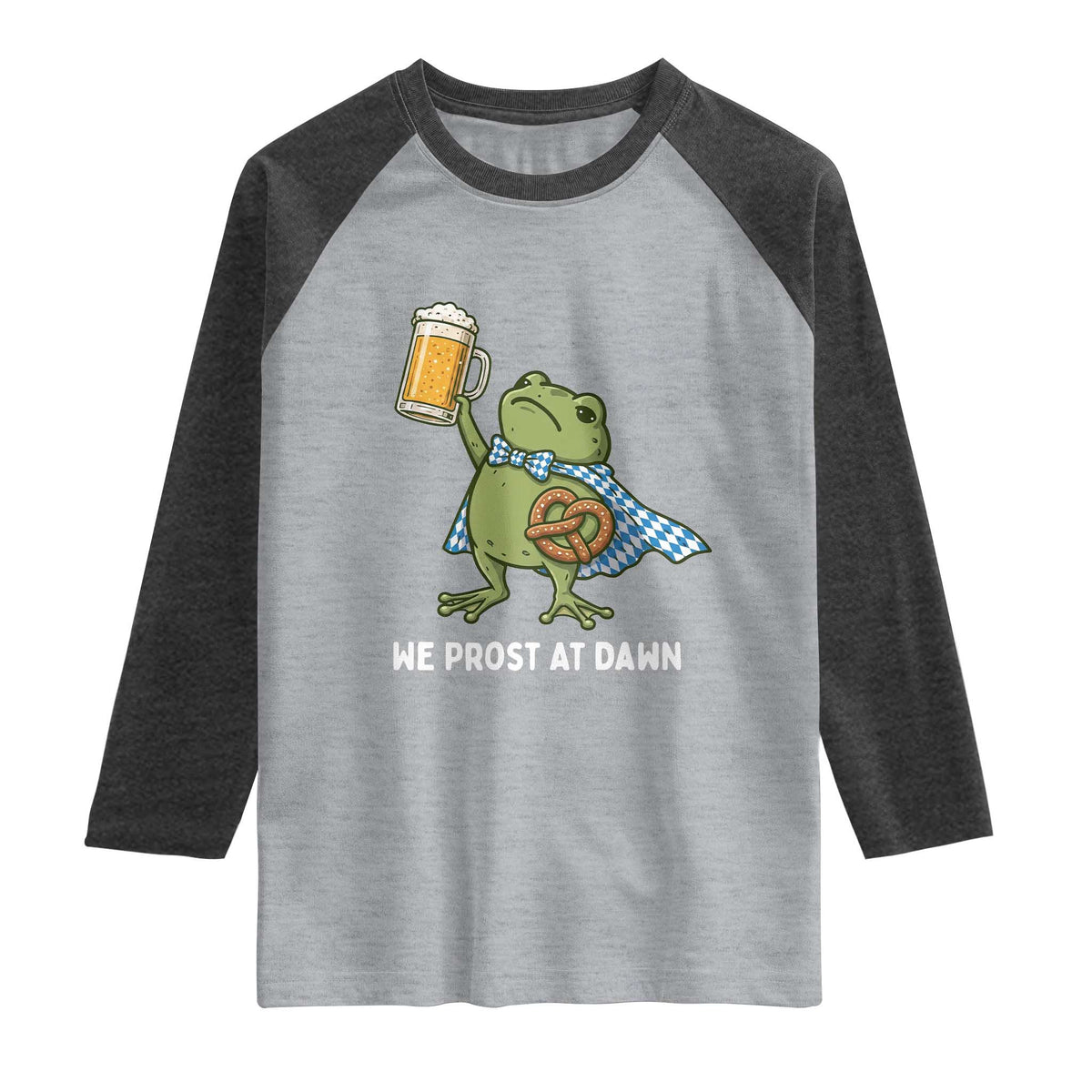 Funny Frog Oktoberfest Bavarian Beer Lover Raglan Shirt We Prost At Dawn
