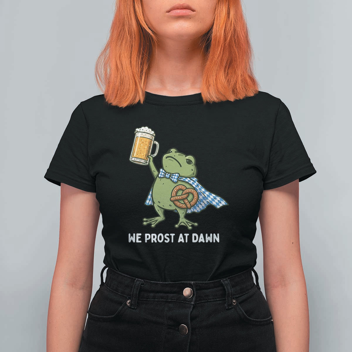 Funny Frog Oktoberfest Bavarian Beer Lover T Shirt For Women We Prost At Dawn