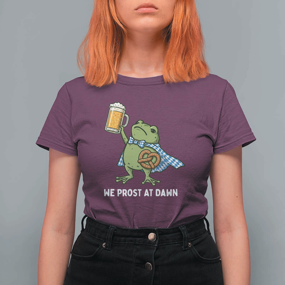 Funny Frog Oktoberfest Bavarian Beer Lover T Shirt For Women We Prost At Dawn