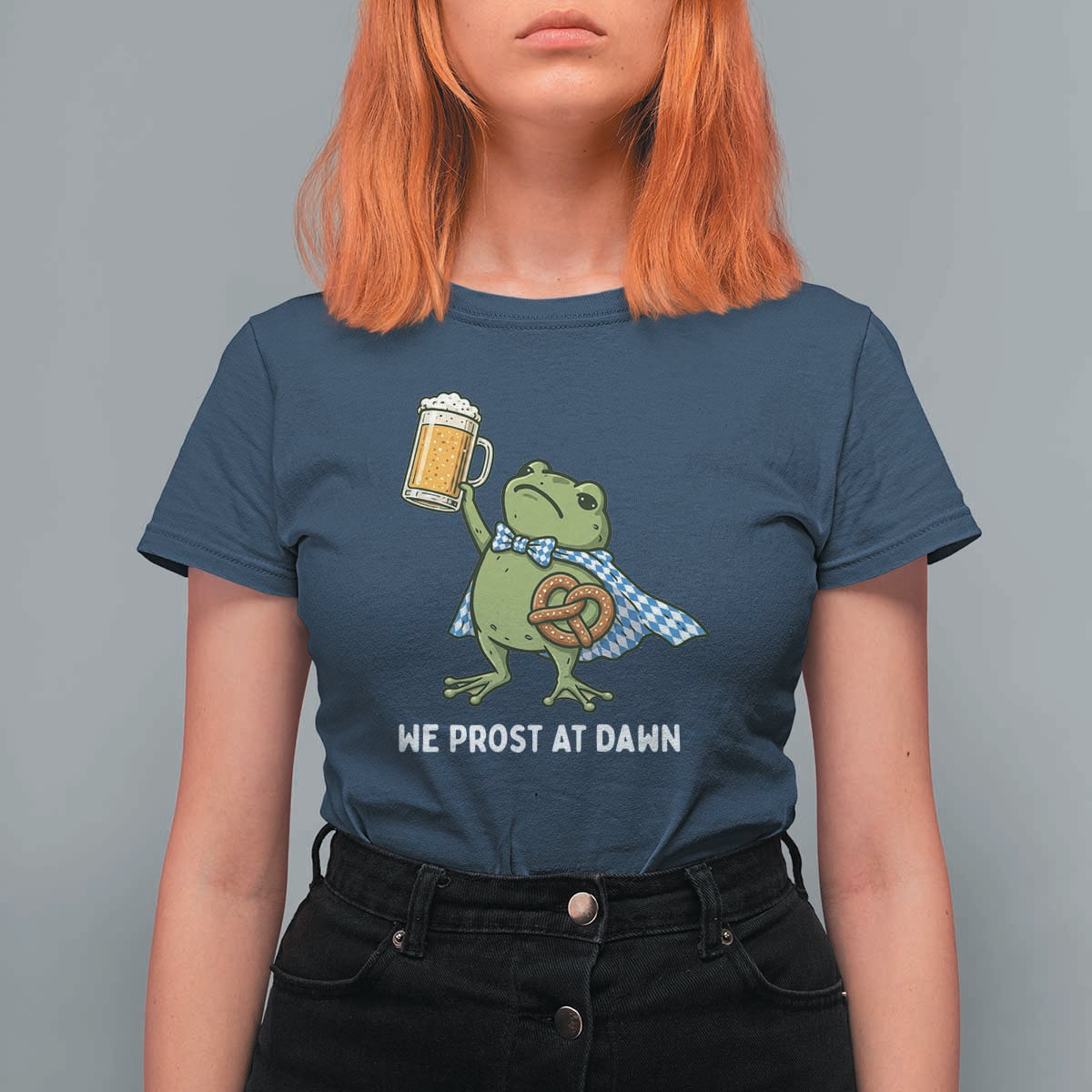 Funny Frog Oktoberfest Bavarian Beer Lover T Shirt For Women We Prost At Dawn
