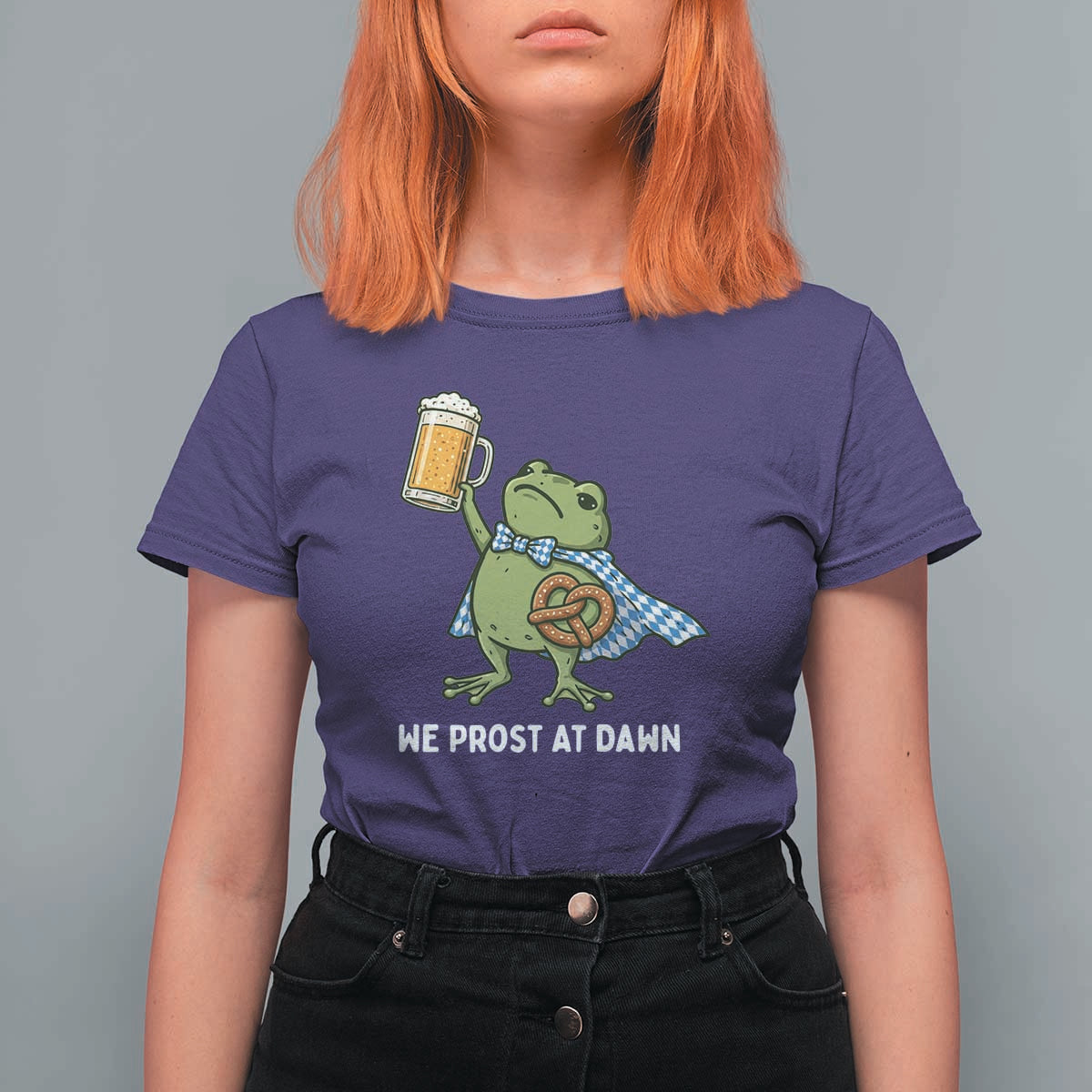 Funny Frog Oktoberfest Bavarian Beer Lover T Shirt For Women We Prost At Dawn
