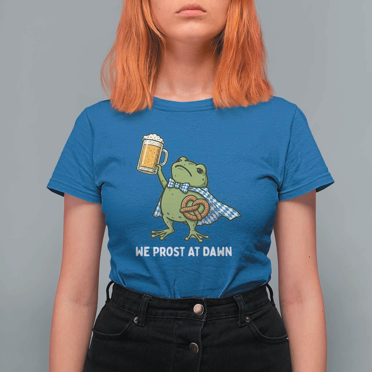 Funny Frog Oktoberfest Bavarian Beer Lover T Shirt For Women We Prost At Dawn