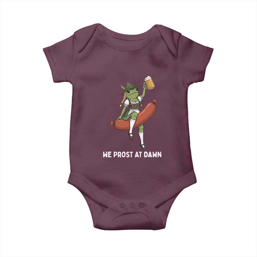 Funny Oktoberfest Frog Baby Onesie We Prost At Dawn Dirndl Sausage Beer Lover