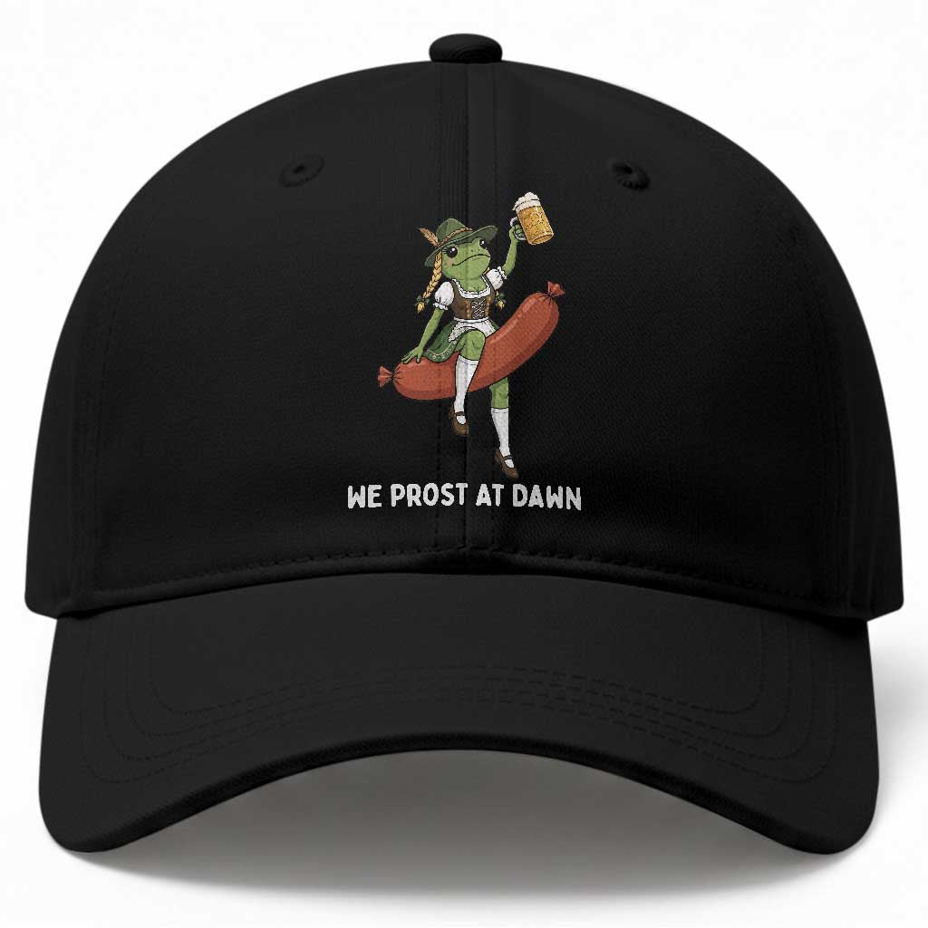 Funny Oktoberfest Frog Baseball Cap We Prost At Dawn Dirndl Sausage Beer Lover