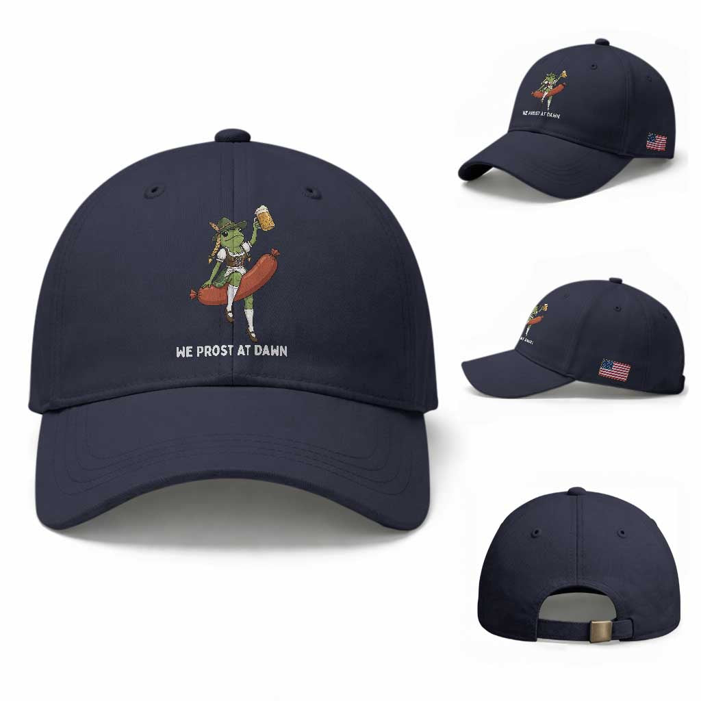 Funny Oktoberfest Frog Baseball Cap We Prost At Dawn Dirndl Sausage Beer Lover