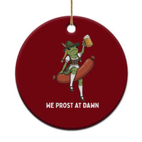 Funny Oktoberfest Frog Ceramic Ornament We Prost At Dawn Dirndl Sausage Beer Lover