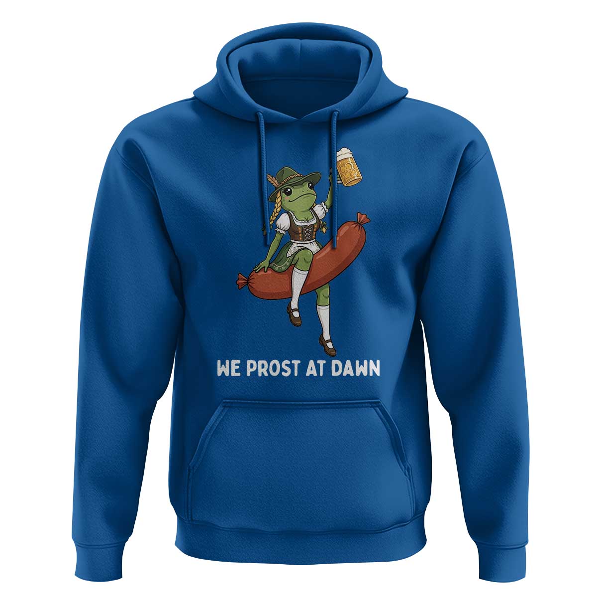Funny Oktoberfest Frog Hoodie We Prost At Dawn Dirndl Sausage Beer Lover