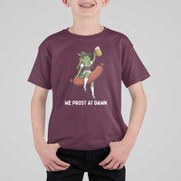 Funny Oktoberfest Frog T Shirt For Kid We Prost At Dawn Dirndl Sausage Beer Lover