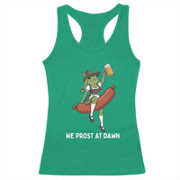 Funny Oktoberfest Frog Racerback Tank Top We Prost At Dawn Dirndl Sausage Beer Lover