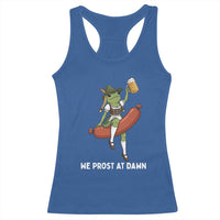 Funny Oktoberfest Frog Racerback Tank Top We Prost At Dawn Dirndl Sausage Beer Lover