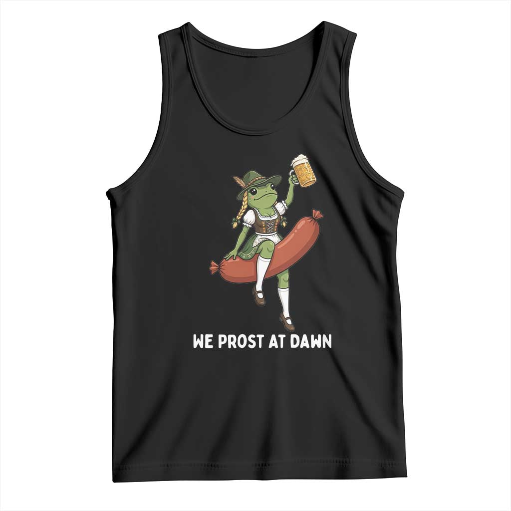 Funny Oktoberfest Frog Tank Top We Prost At Dawn Dirndl Sausage Beer Lover