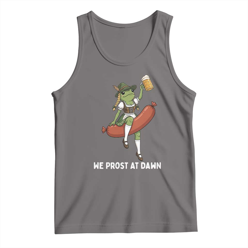 Funny Oktoberfest Frog Tank Top We Prost At Dawn Dirndl Sausage Beer Lover