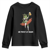 Funny Oktoberfest Frog Youth Sweatshirt We Prost At Dawn Dirndl Sausage Beer Lover