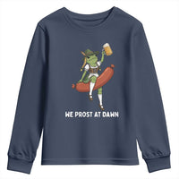 Funny Oktoberfest Frog Youth Sweatshirt We Prost At Dawn Dirndl Sausage Beer Lover