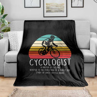 Cycologist Definition Throw Blanket Vintage Bicycle Rider Cycling Gift
