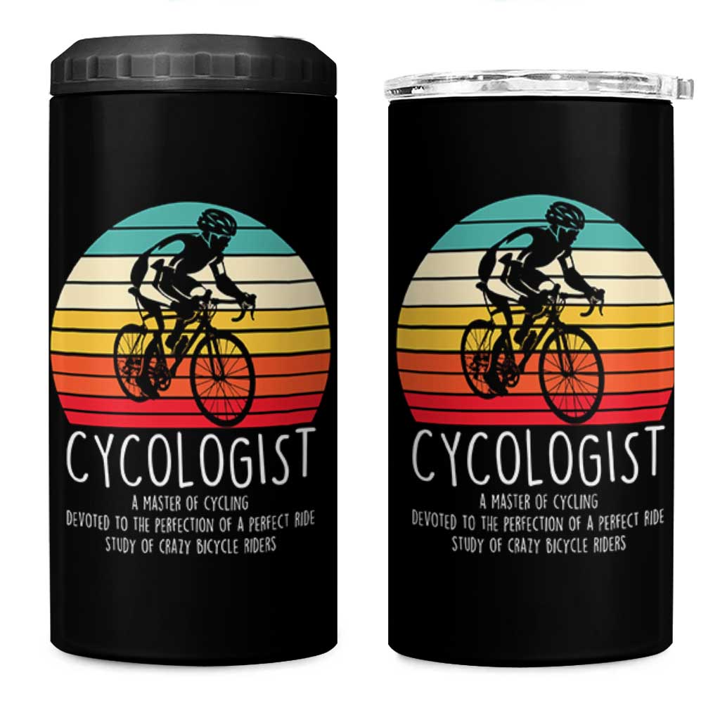 Cycologist Definition 4 in 1 Can Cooler Tumbler Vintage Bicycle Rider Cycling Gift
