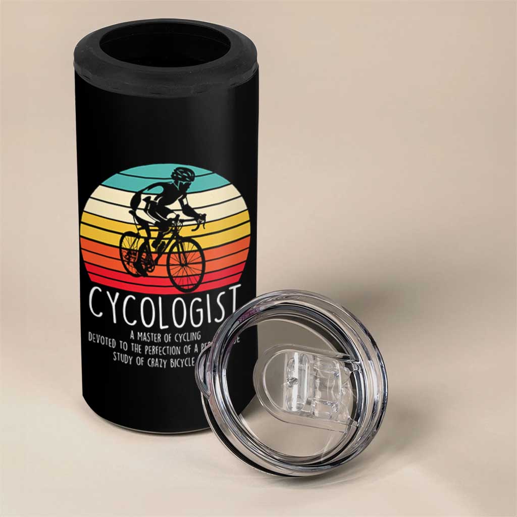 Cycologist Definition 4 in 1 Can Cooler Tumbler Vintage Bicycle Rider Cycling Gift
