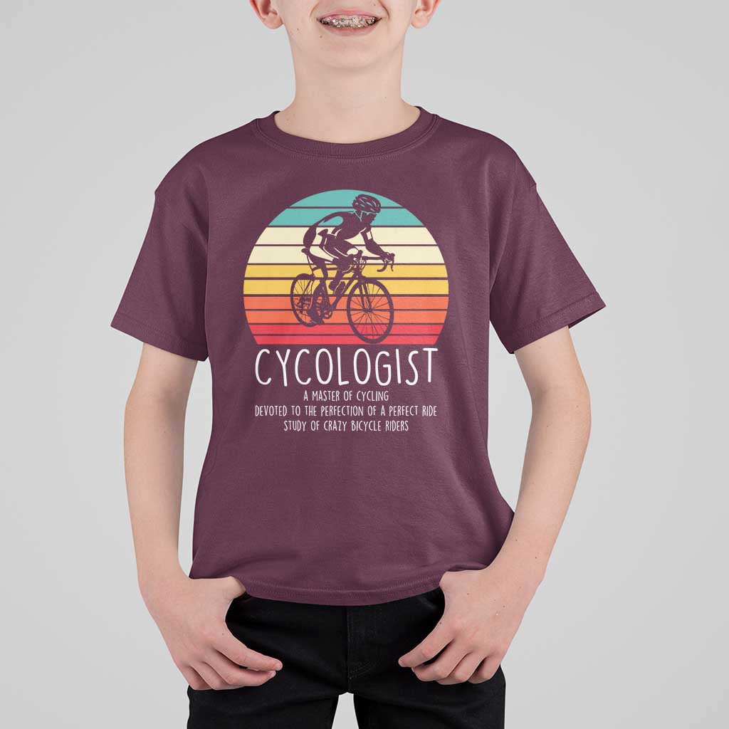 Cycologist Definition T Shirt For Kid Vintage Bicycle Rider Cycling Gift