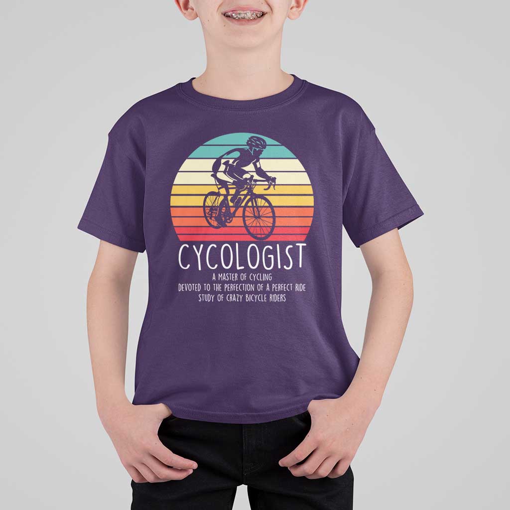Cycologist Definition T Shirt For Kid Vintage Bicycle Rider Cycling Gift